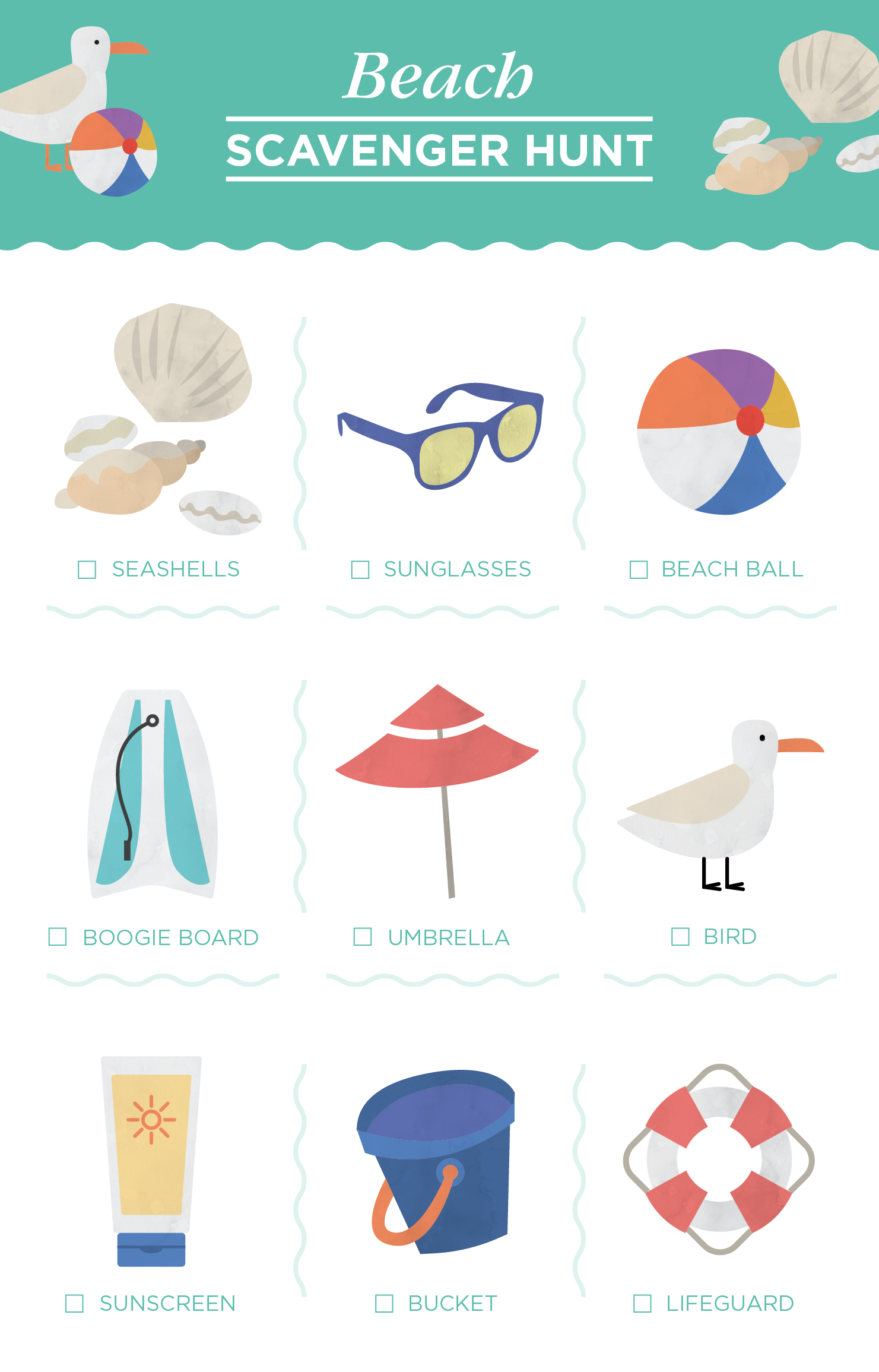 Beach scavenger hunt