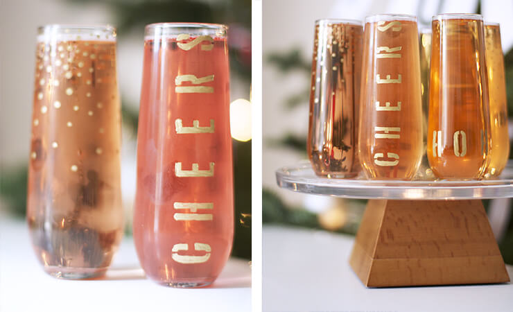 Festive Gold Champagne Flute Set Gift