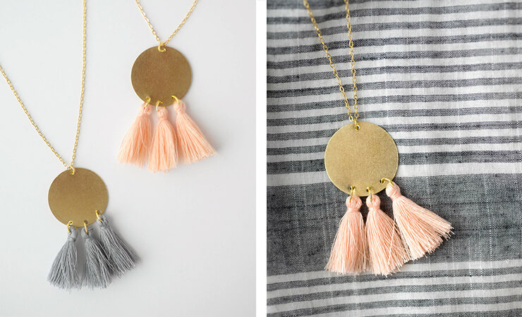 Golden Tassel Charm Necklace Gift
