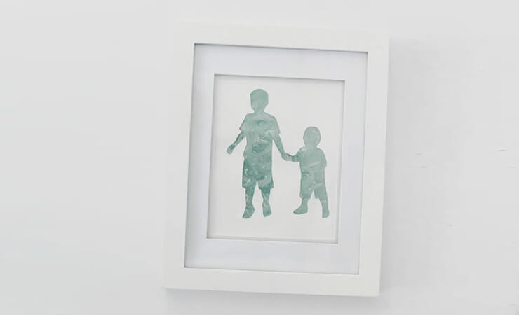 Marbleized Silhouette Photo Art Gift