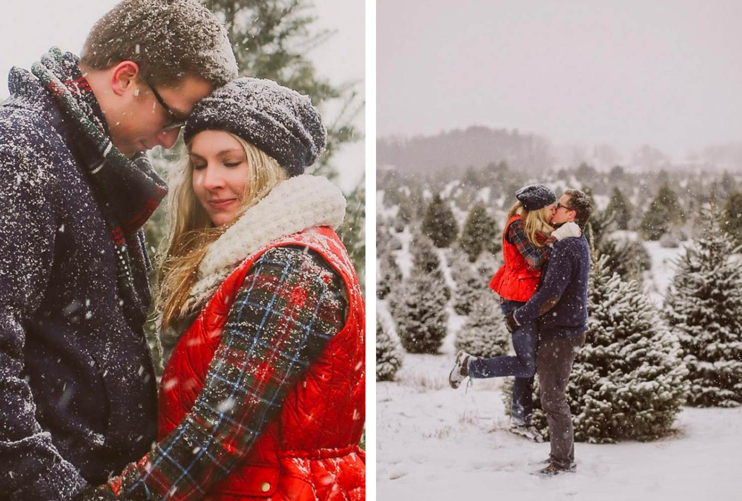 christmas photo ideas falling snow.