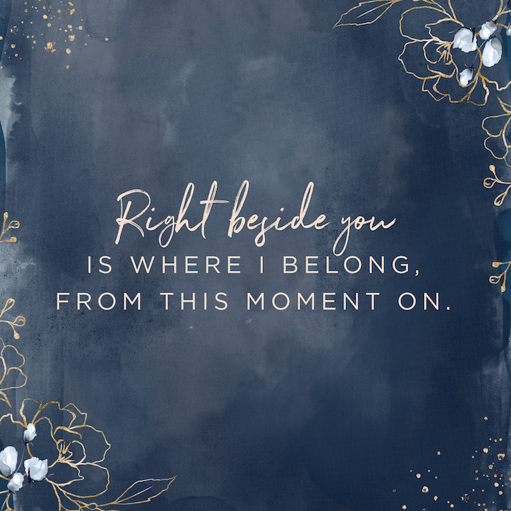 Right beside you is where I belong, from this moment on. — Shania Twain