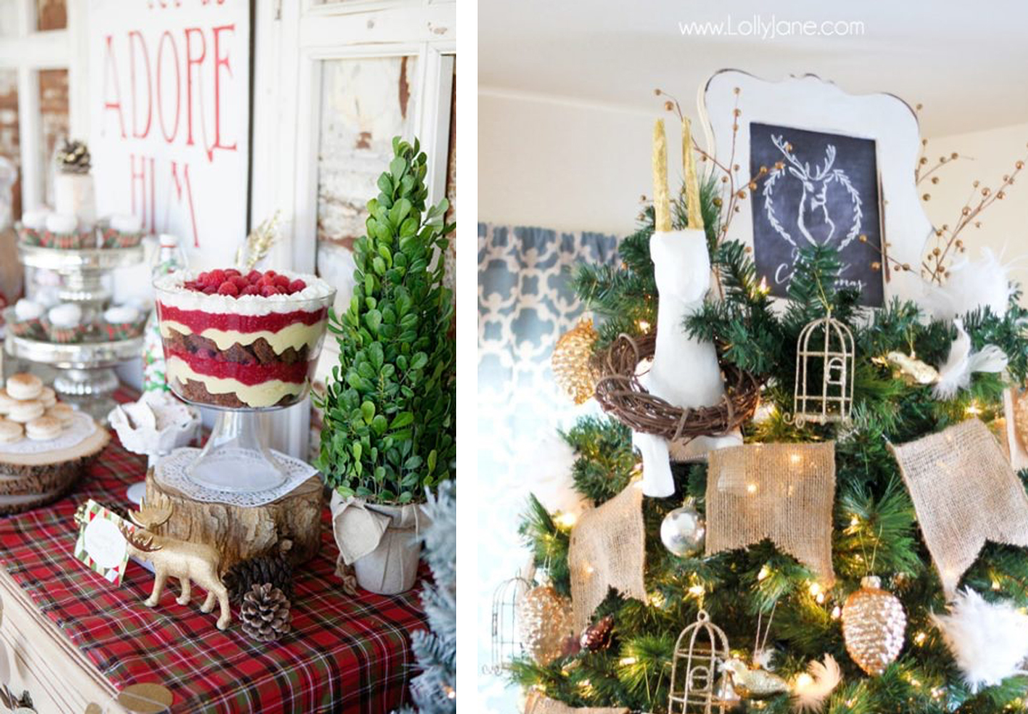 Plaid holiday decor.