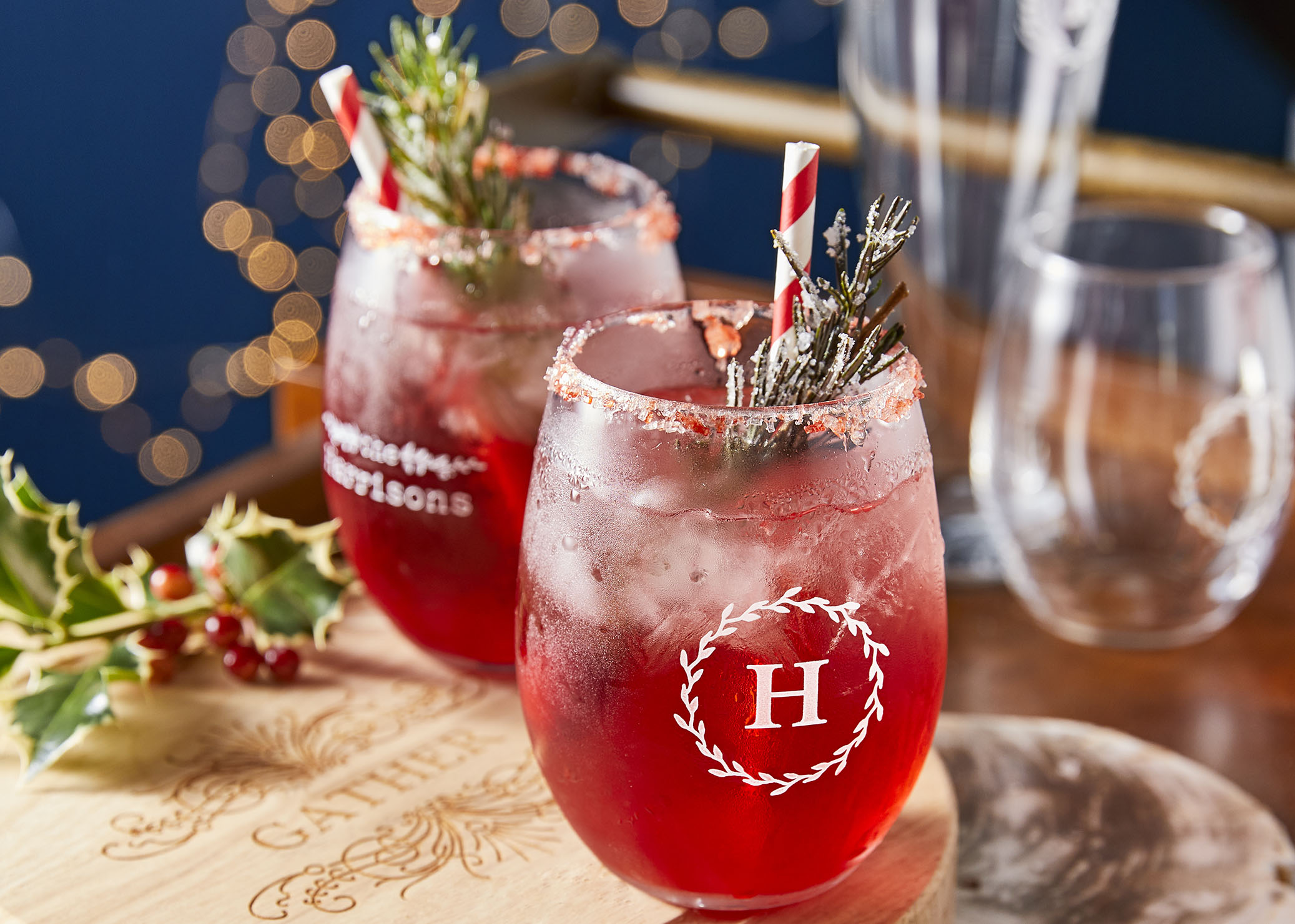 Cute red holiday drinks.