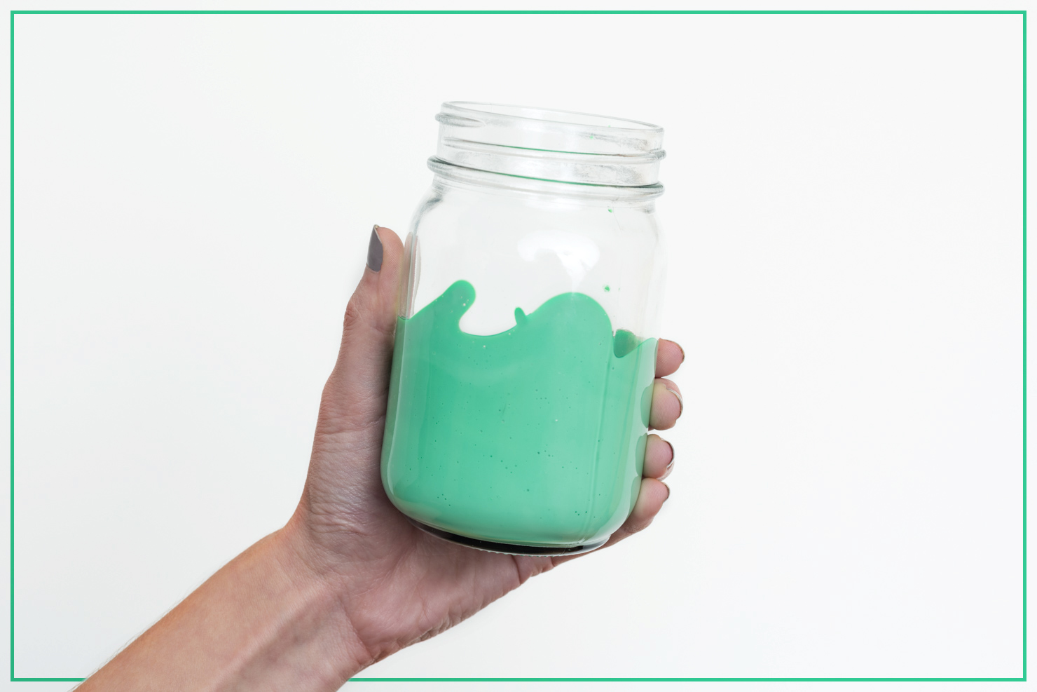 mason jar coated in dye