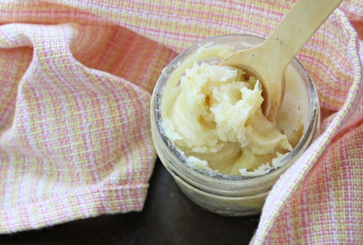 Homemade body butter in a jar