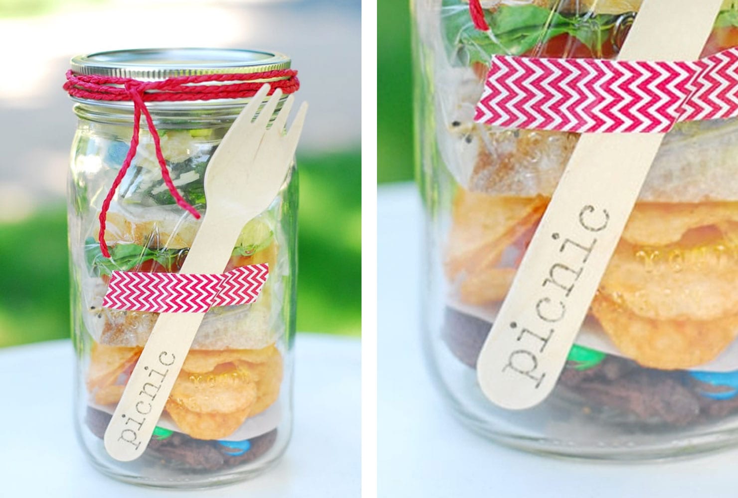 Picnic kit in a mason jar