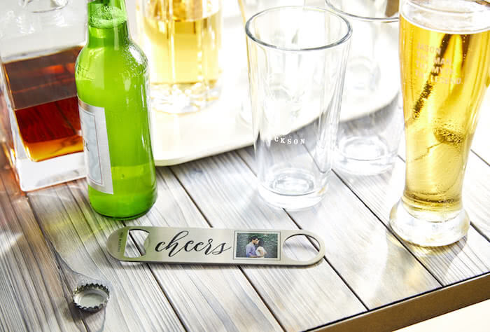birthday party beer opener and glass
