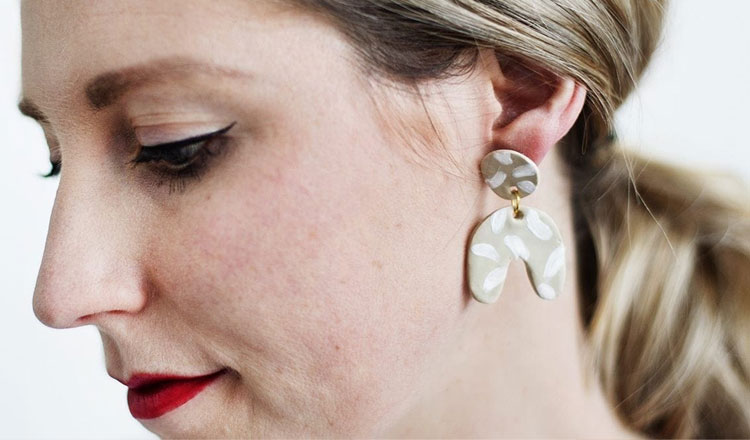 abstract clay earrings