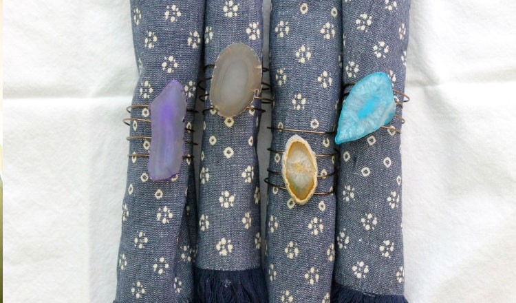 agate stone napkin rings