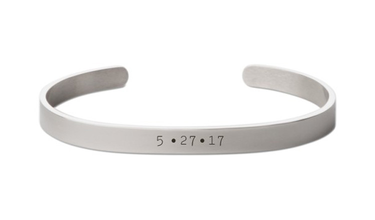 date engraved cuff