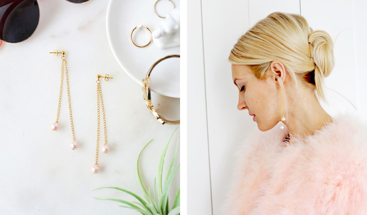 anniversary gift diy pearl dangle earrings