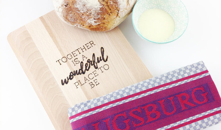 etched cutting board anniversary gift