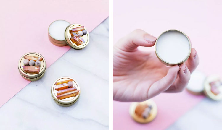 gemstone diy lip balm