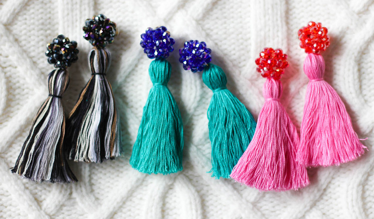 gemstone tassel earrings anniversary gift