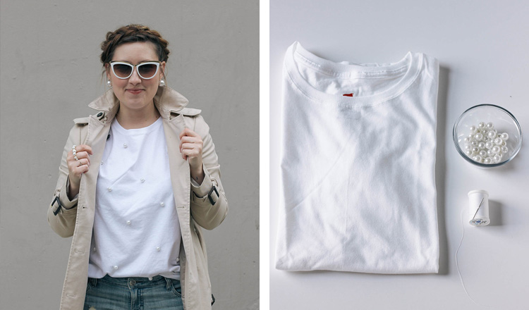 pearl embellished tee
