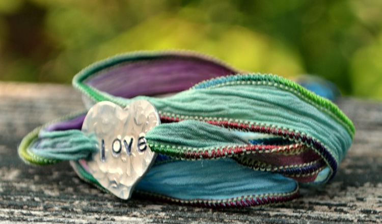 ribbon wrapped bracelet