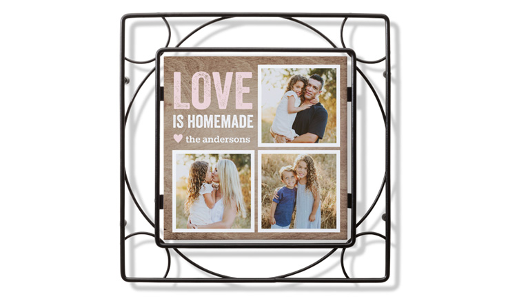 rustic photo tile trivet
