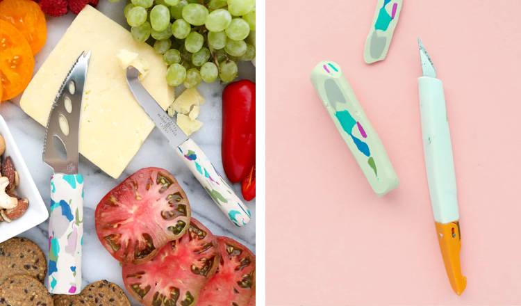 terrazzo cheese knives