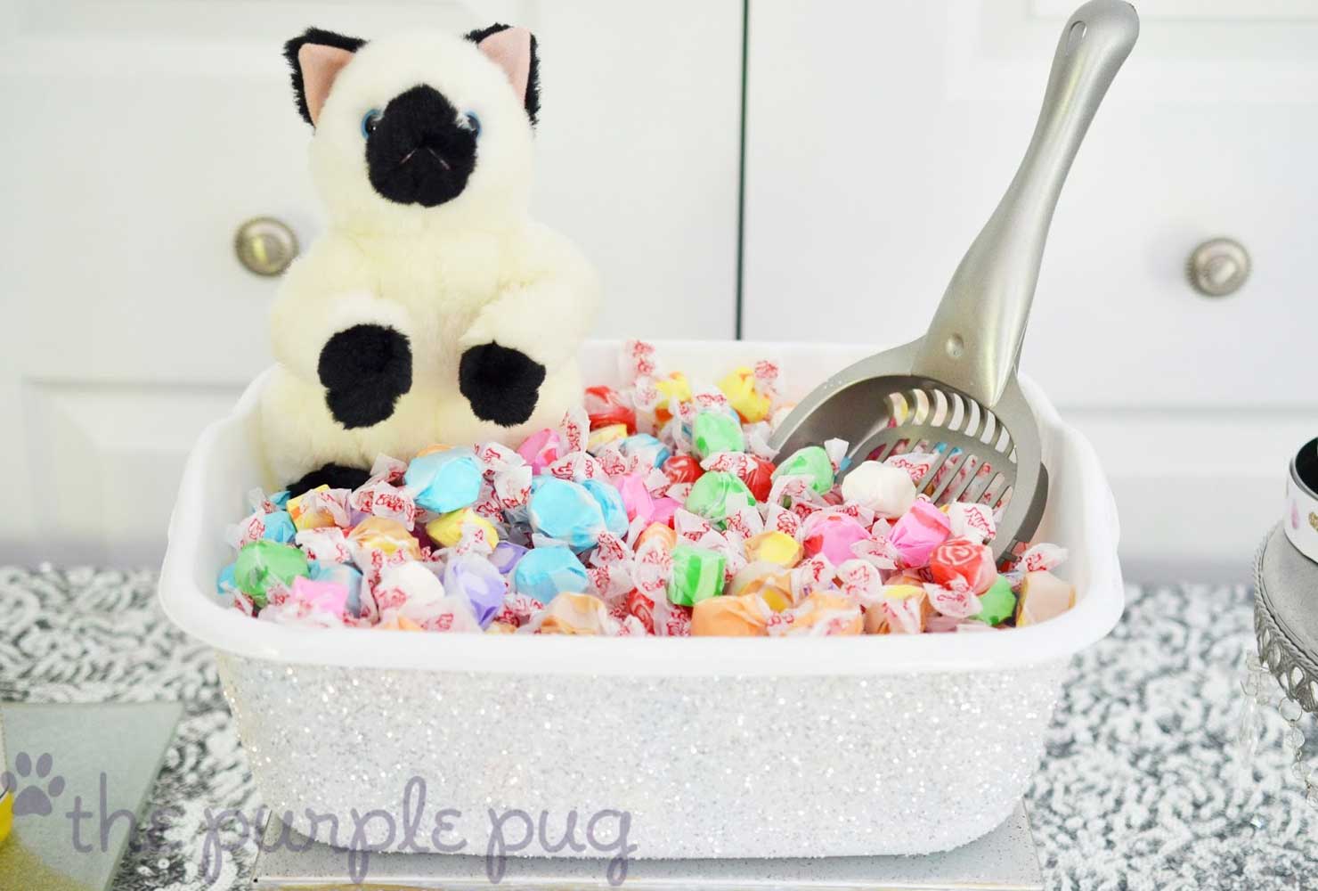 cat birthday party glitter box