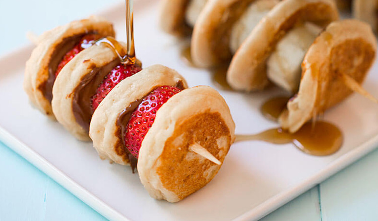 mini pancake kabobs
