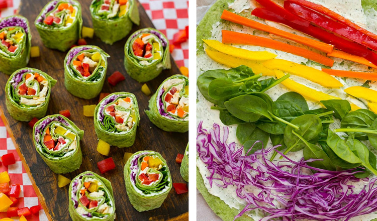 pinwheel veggie wraps