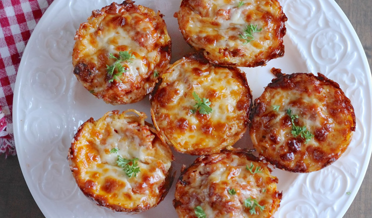 spaghetti pie muffins
