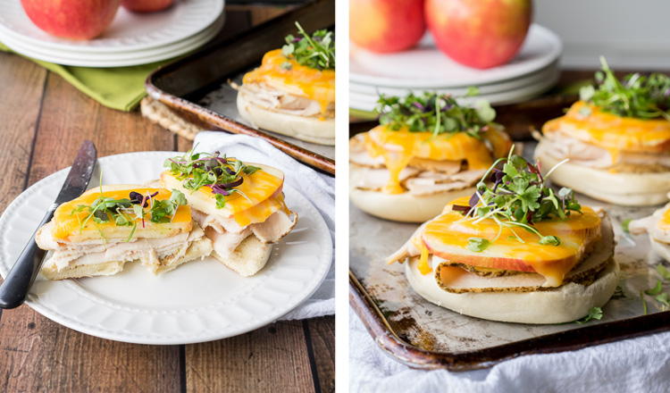 turkey cheddar bagel melts