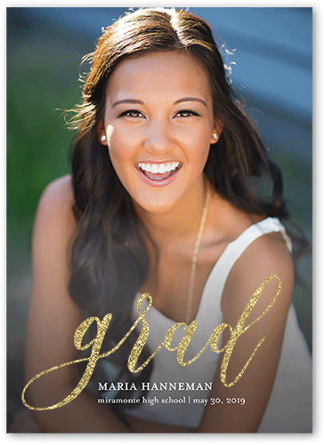 graduation announcement gold foil card for 2019