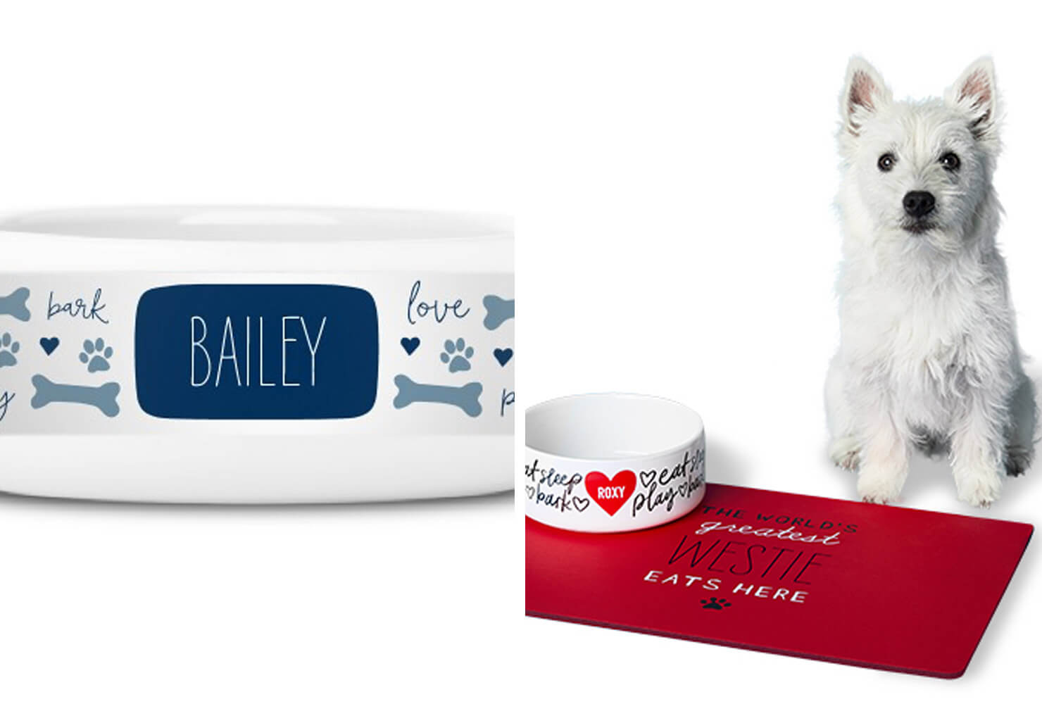 family gift ideas paw print pet bowl