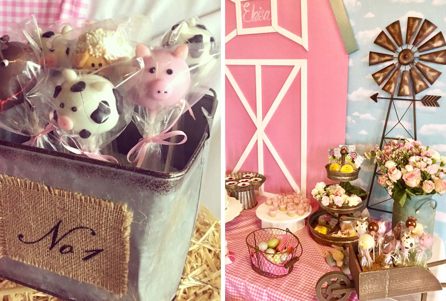baby shower food barn animal pop cakes