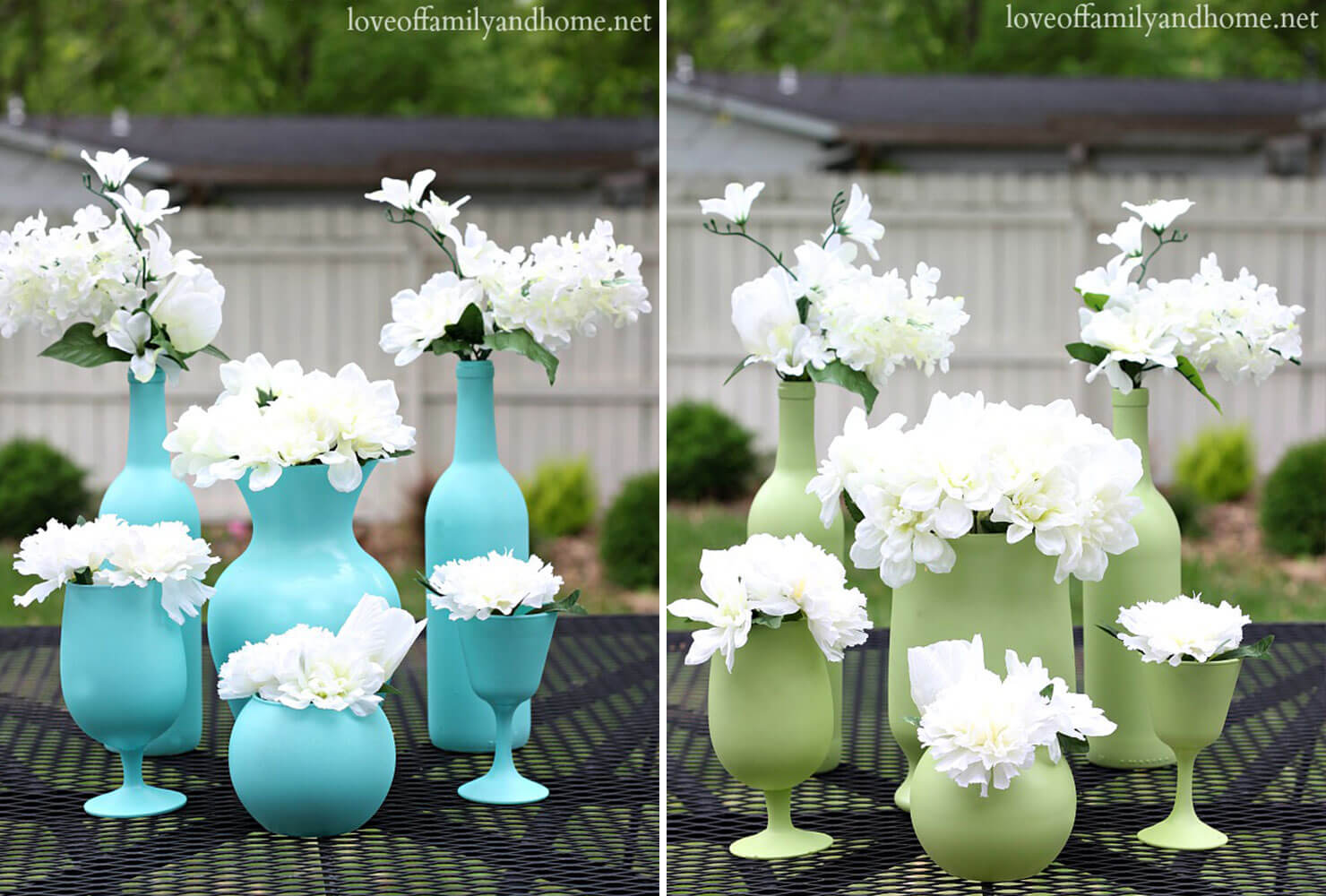graduation centerpieces painted glassware vases