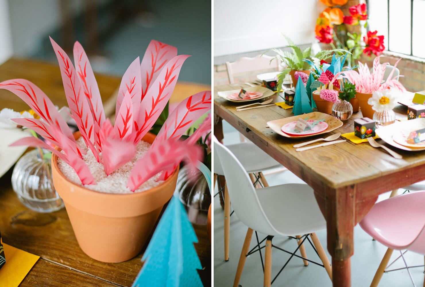 graduation centerpieces paper plant