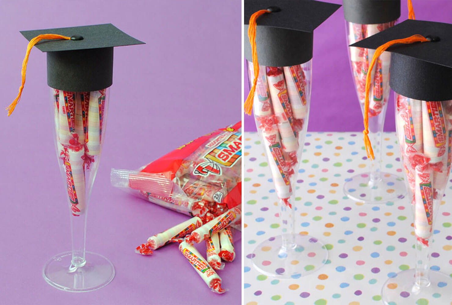 graduation centerpieces smarties cocktail