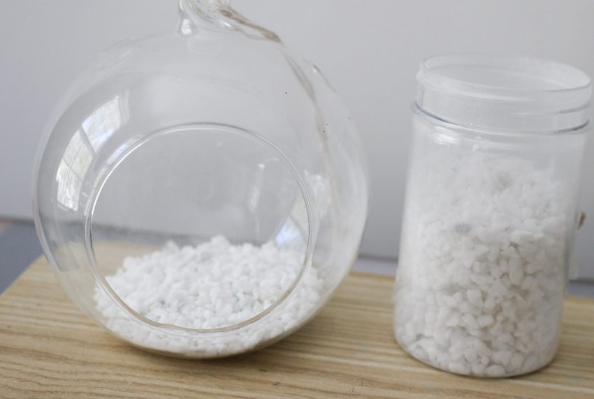 set of kids terrarium for easy spring crafts with supplies and rocks