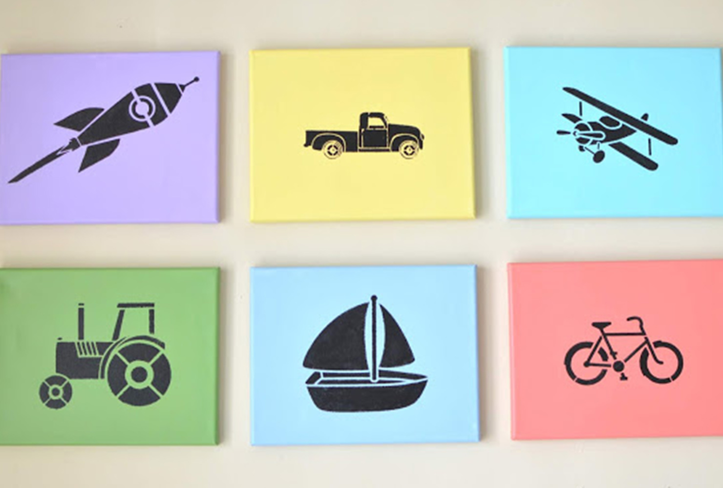baby gifts boys stencil canvases