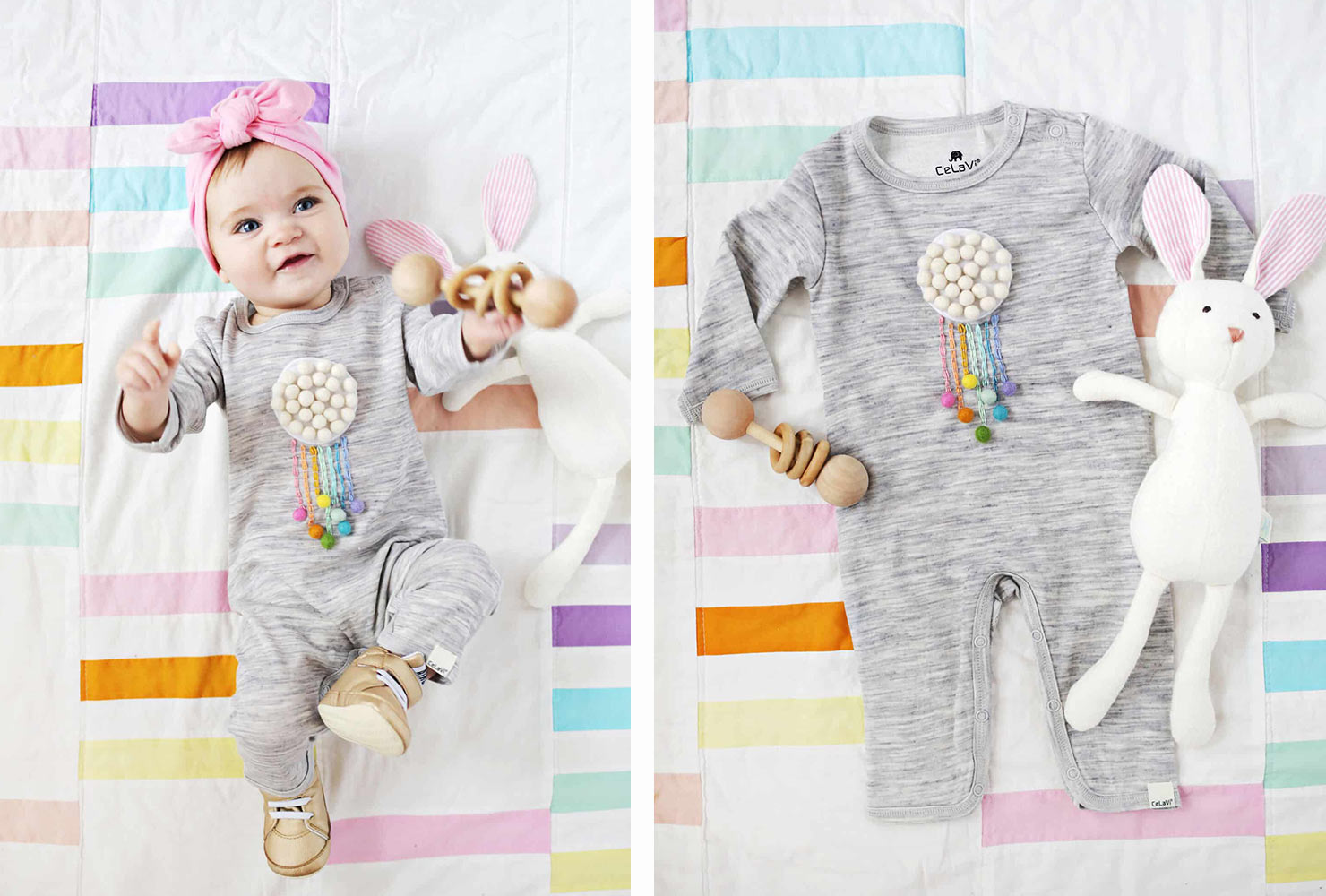 baby gifts girls rainbow romper