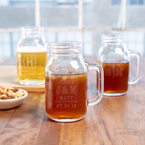 Set of mason jars for a summer gift.