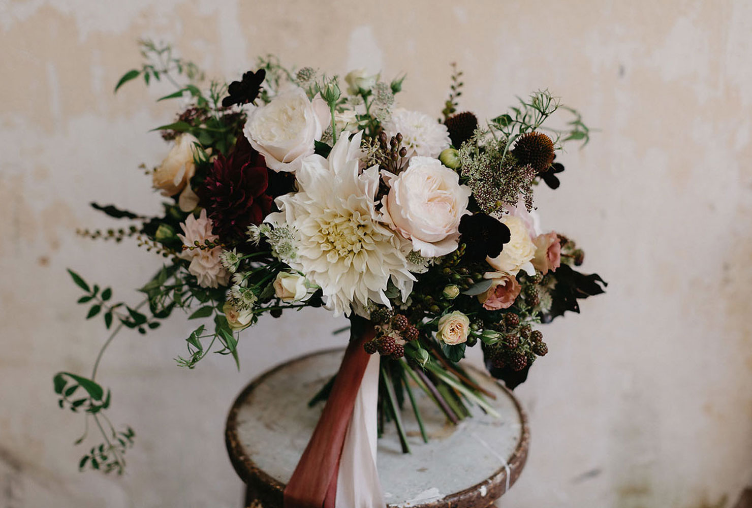 pink and black wedding blackberry pink