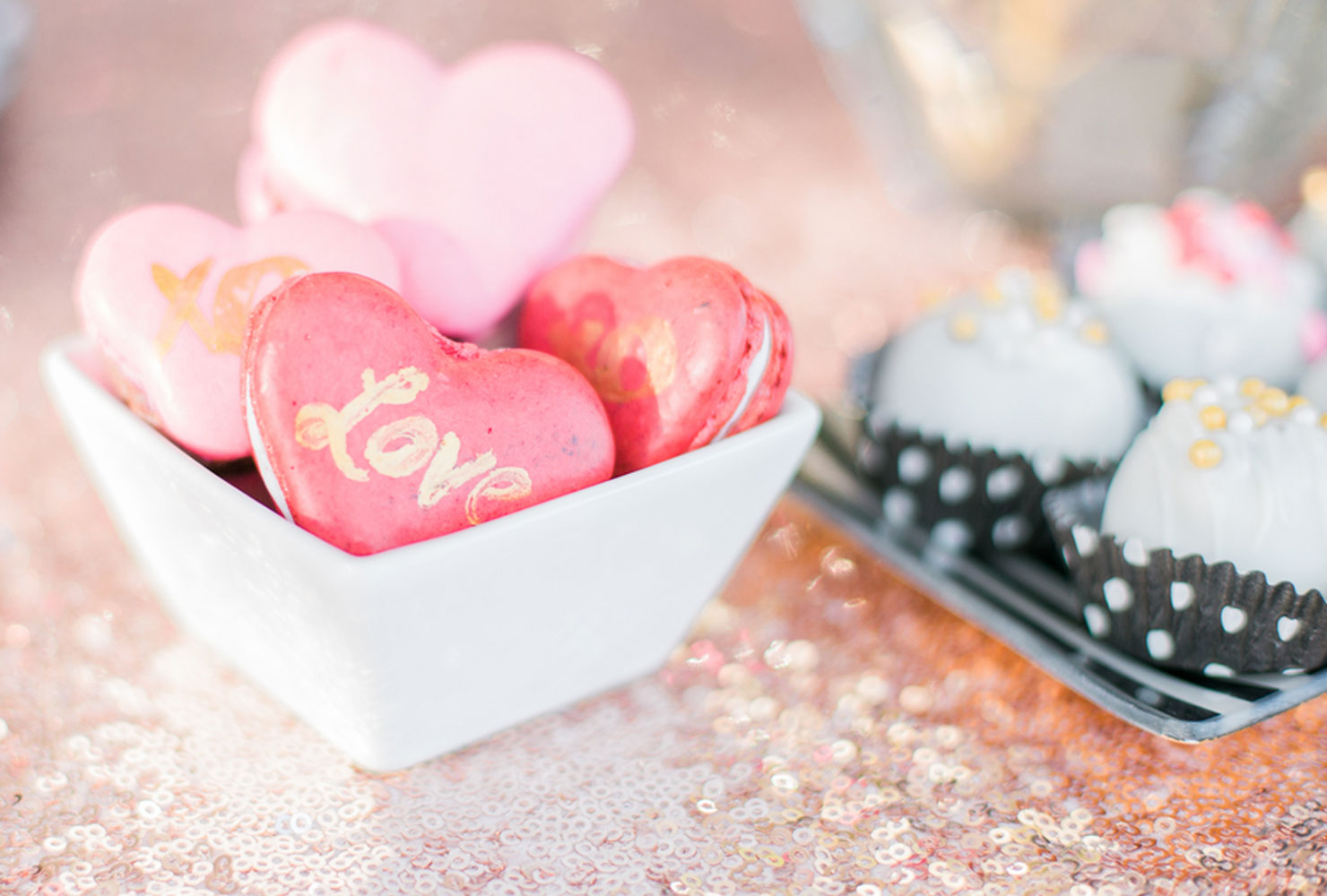 pink and black wedding colorful desserts