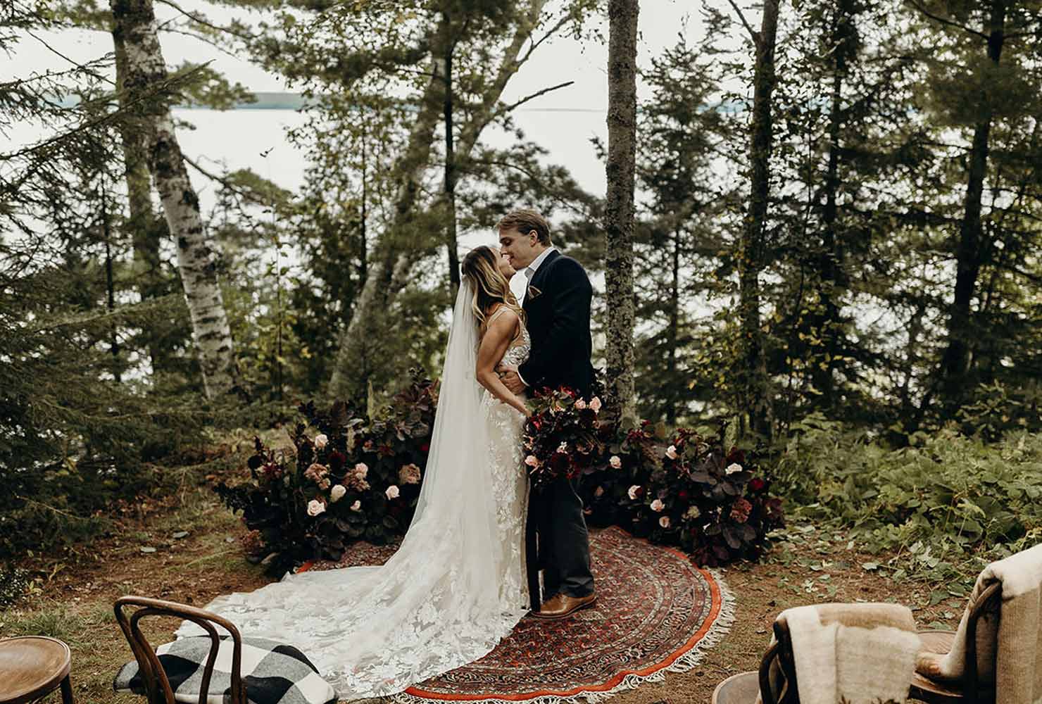 pink and black wedding cozy retreat