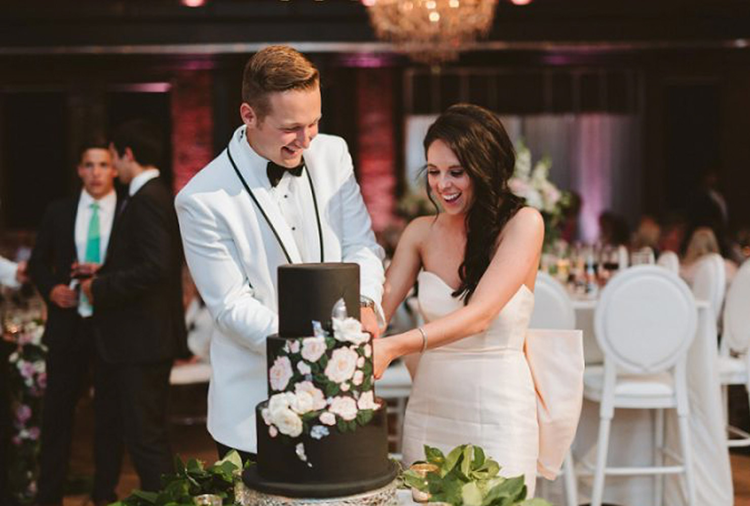 pink and black wedding distinct design