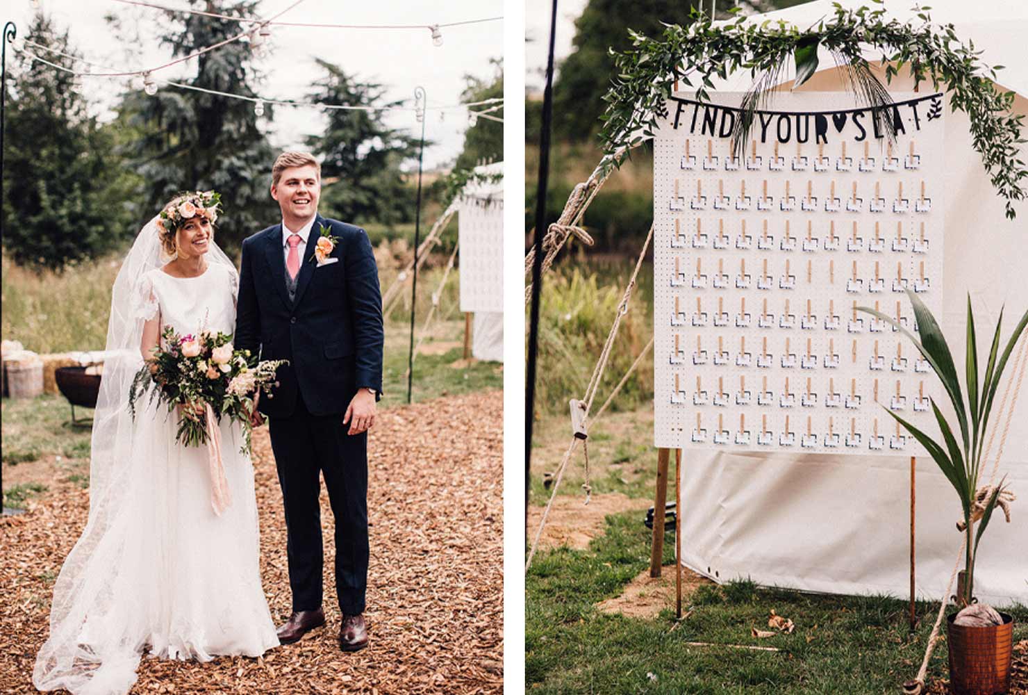 pink and black wedding festive forest