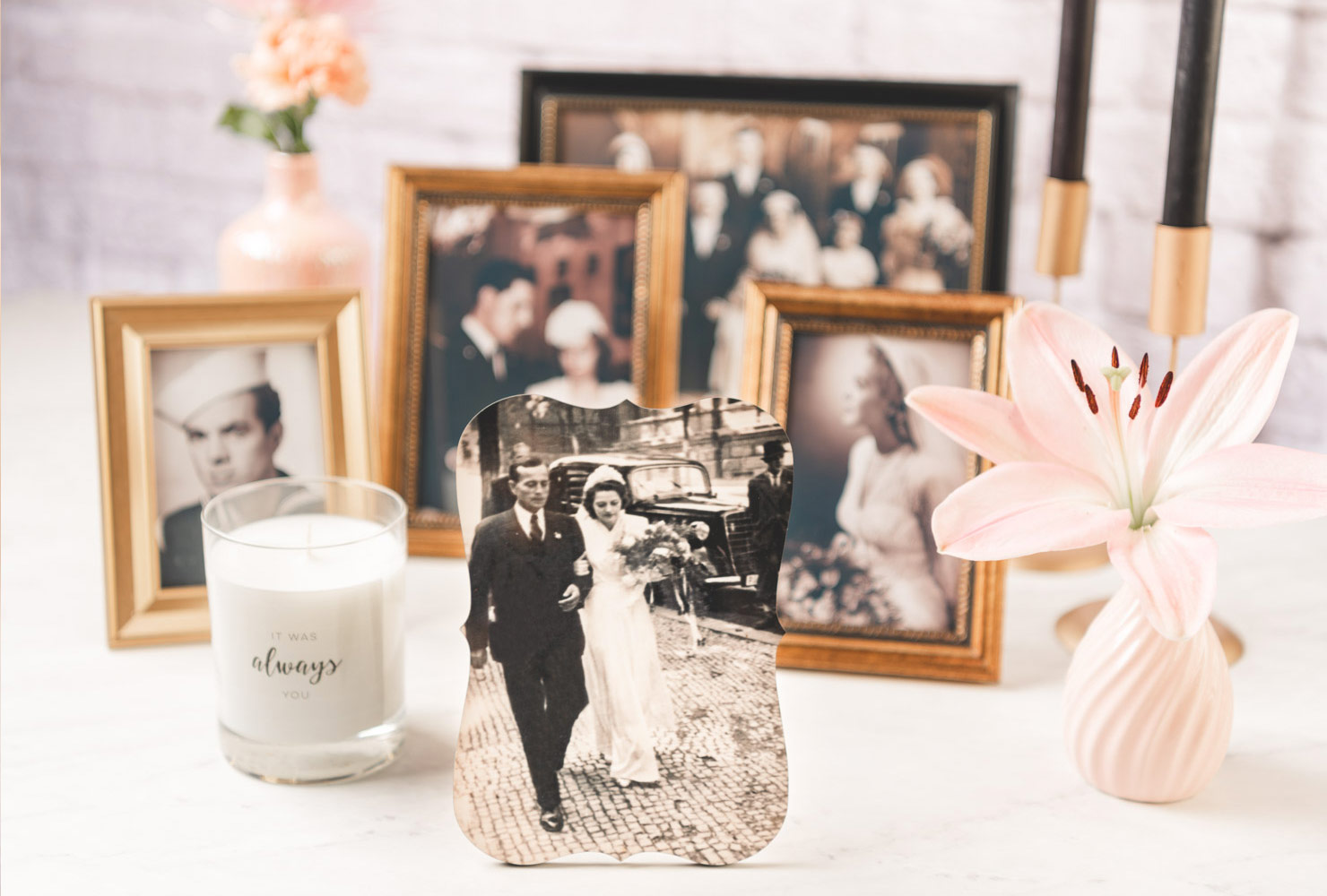 pink and black wedding in our memories