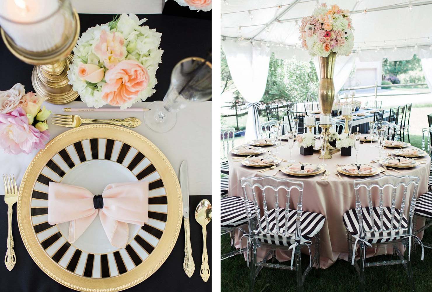 pink and black wedding outdoor elegance