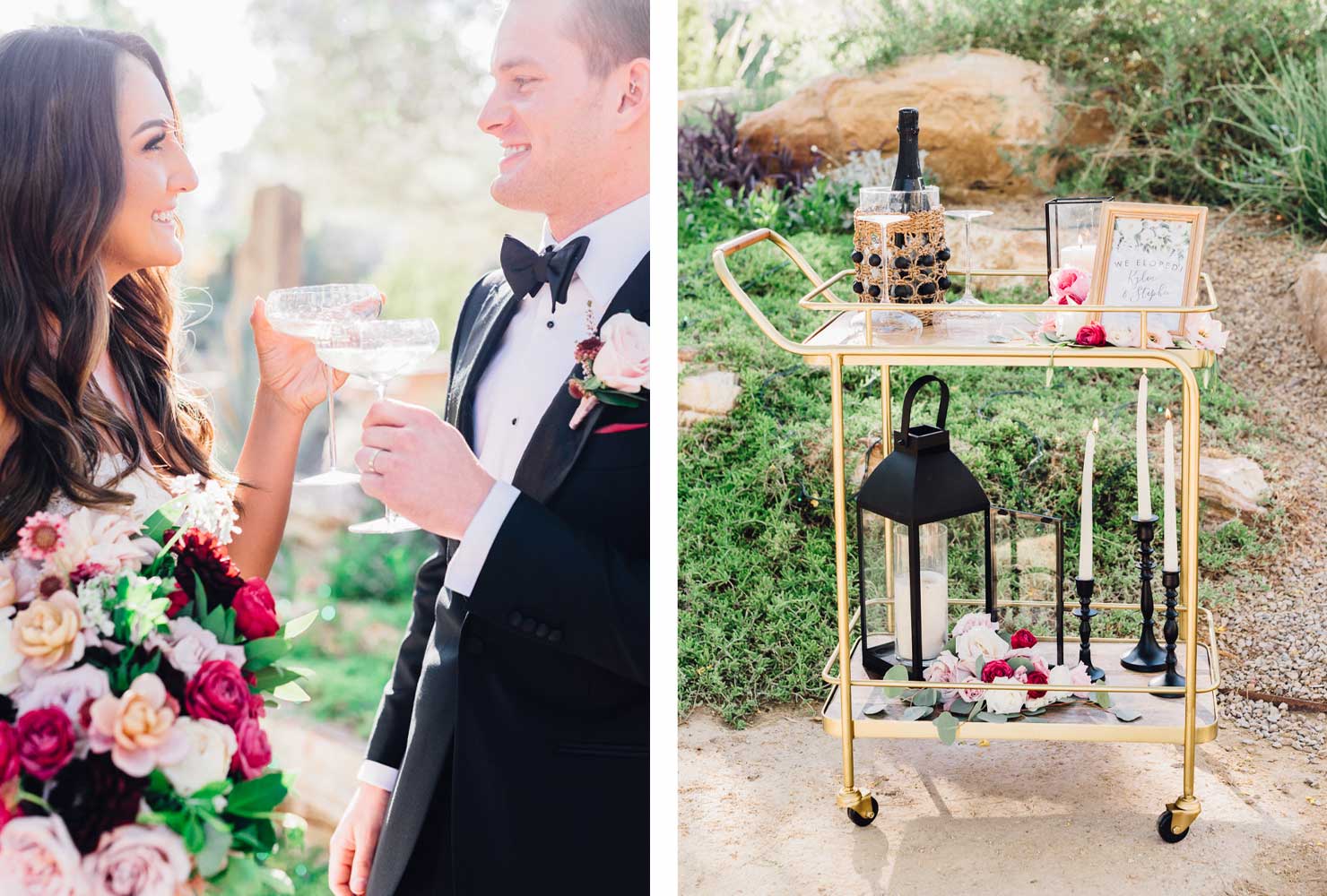 pink and black wedding soft and suave