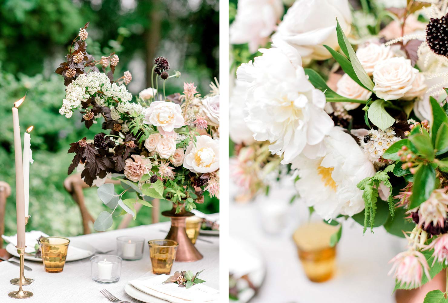 pink and gold wedding balanced earth tones