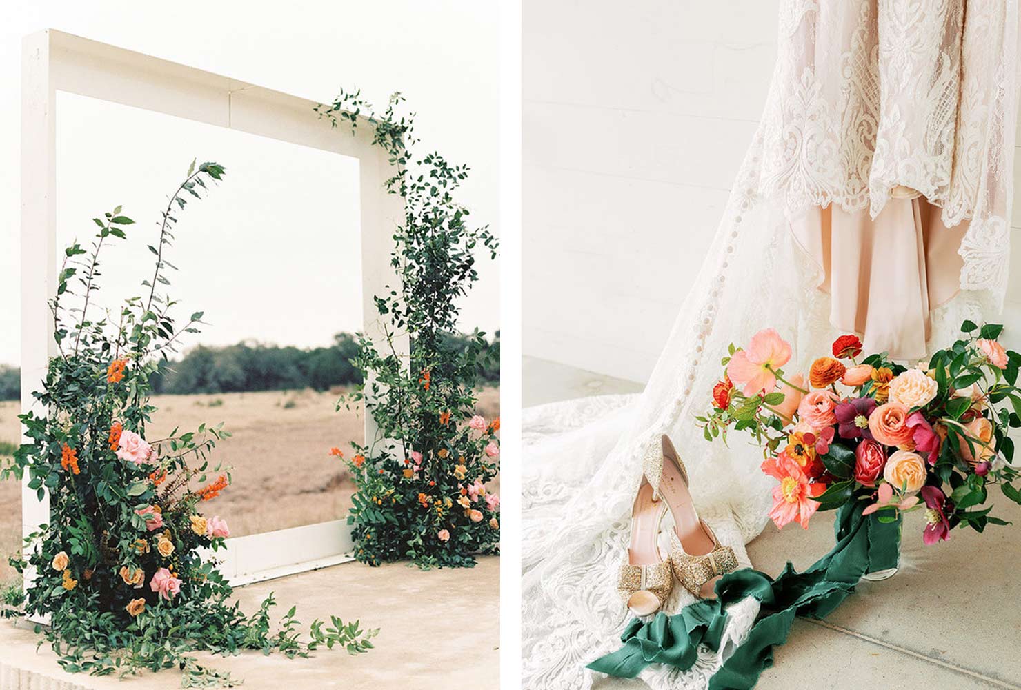 pink and gold wedding frame your day