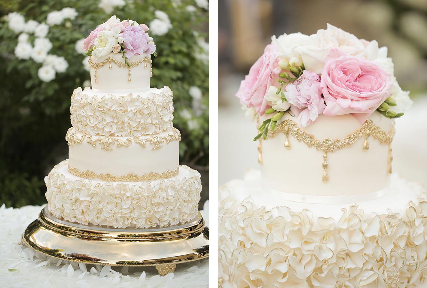 pink and gold wedding gilded in gold