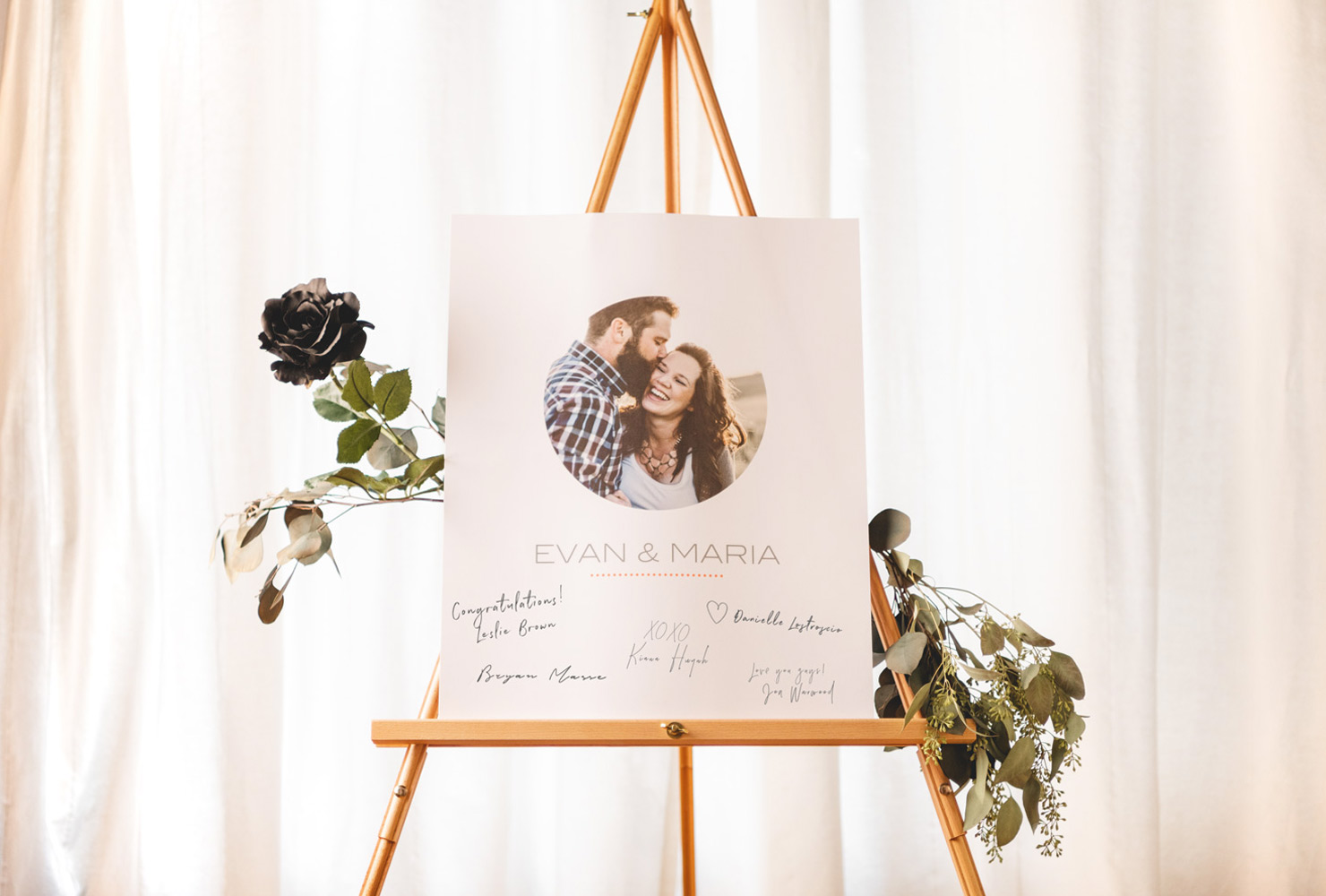 pink and gold wedding photo guest book